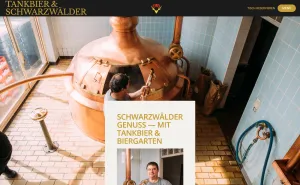 Tankbier Website mit Einblick in die Brauerei